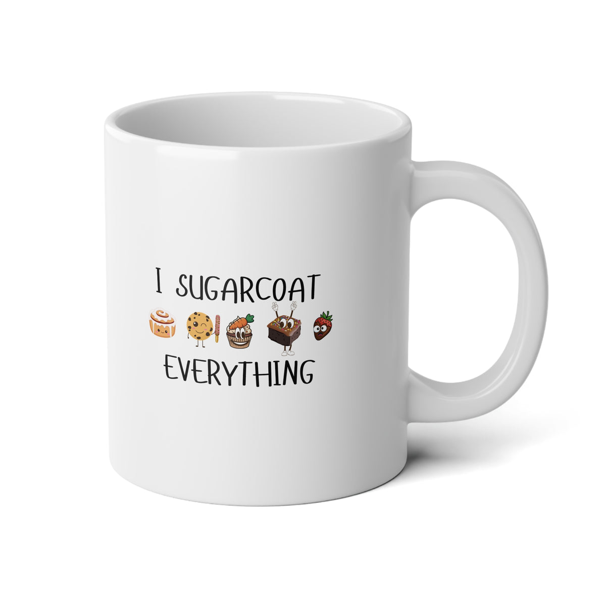 20oz Jumbo Coffee Mug – “I Suck At Breakfast Everything” Funny Emoji Tea Cup