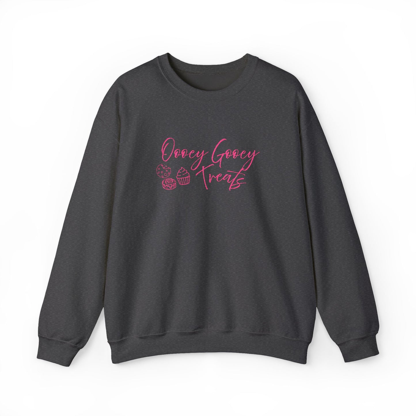 Groovy Treats Crewneck Sweatshirt — Pink Script Bakery Design