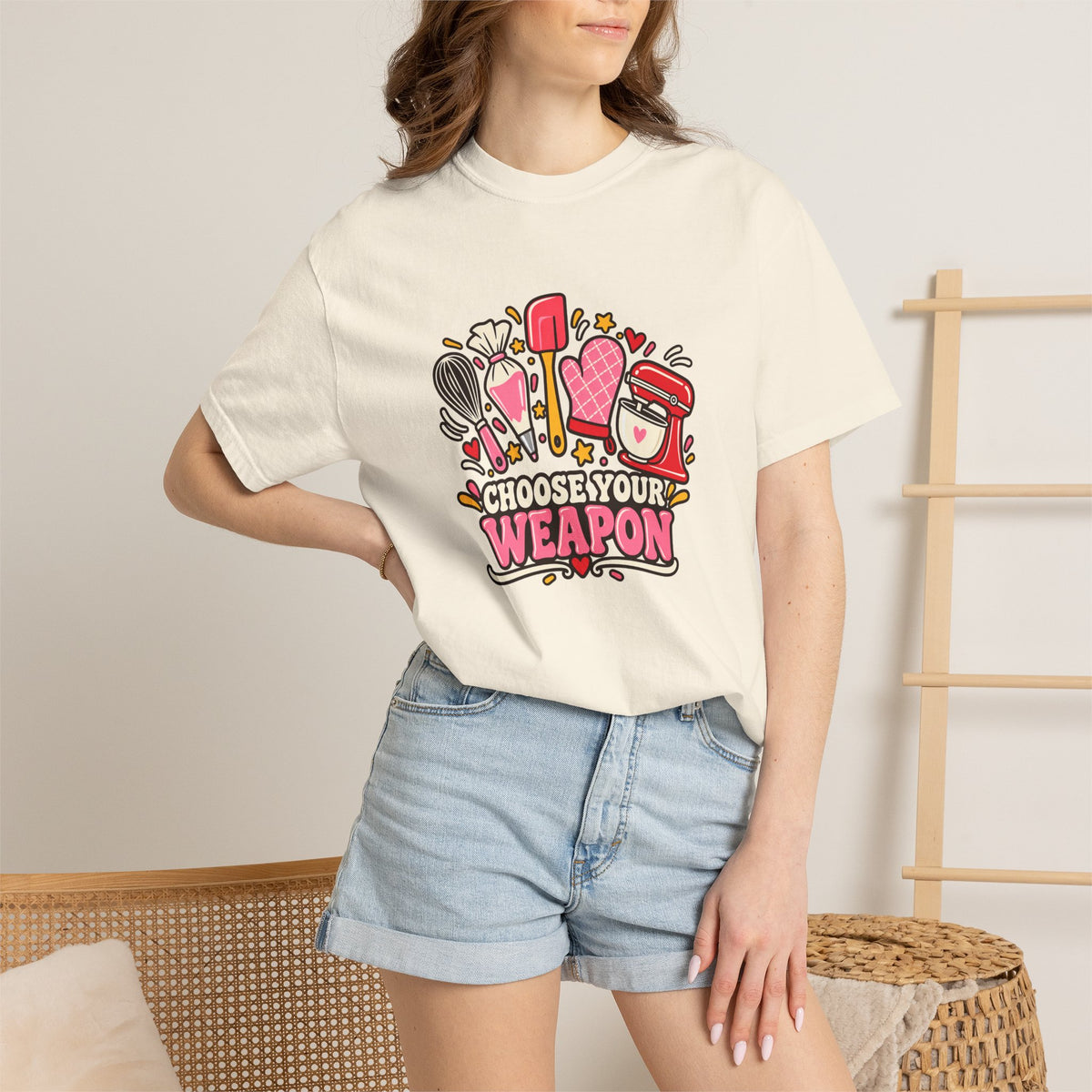 Graphic T-Shirt — "Choose Your Weapon" Makeup & Beauty Tools Design
