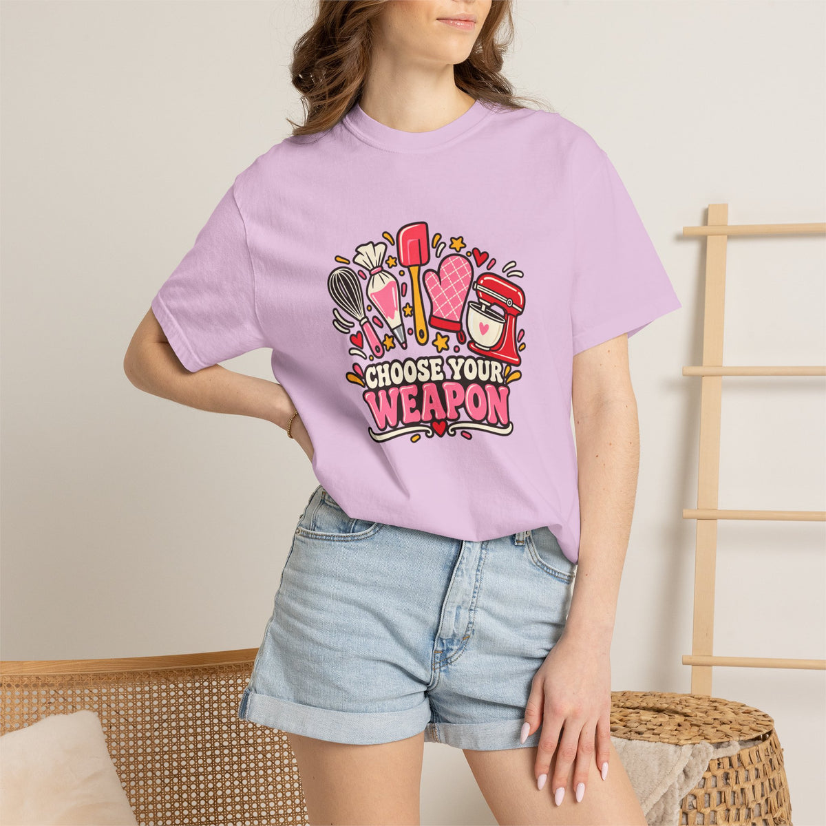 Graphic T-Shirt — "Choose Your Weapon" Makeup & Beauty Tools Design