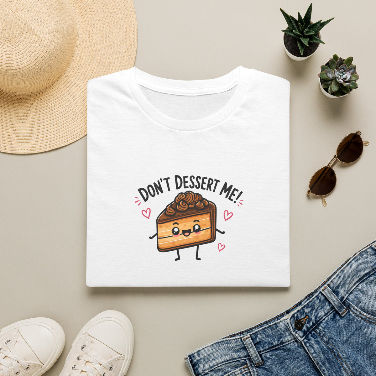 Don't Dessert Me! Cute Cake Graphic T-Shirt