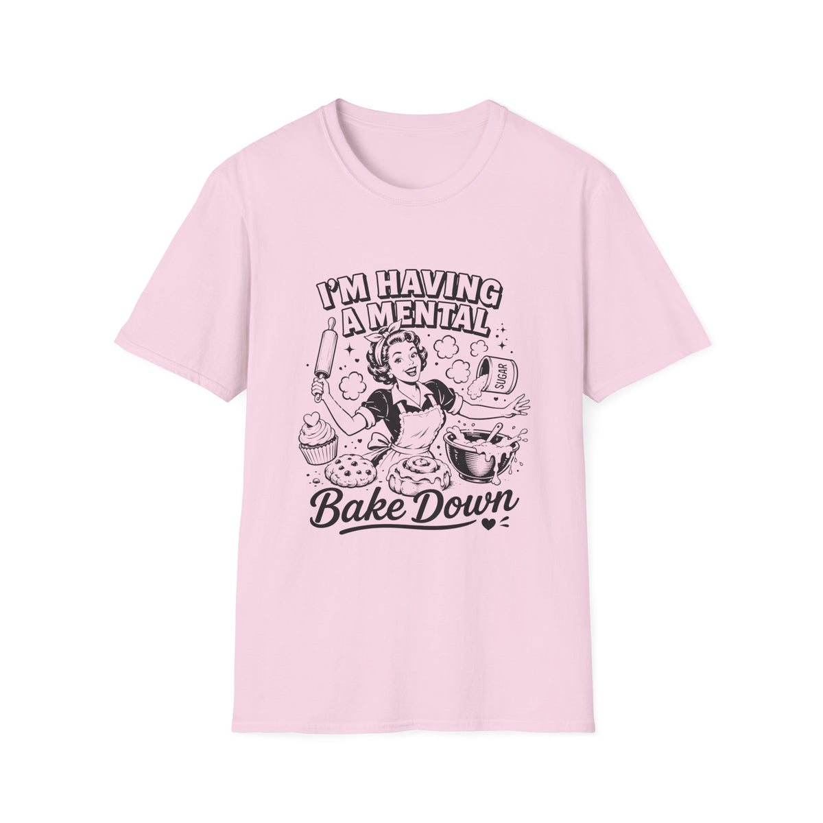 Retro 'I'm Having a Mental Bake Down' Graphic T-Shirt — Funny Baking Shirt for Bakers & Home Cooks