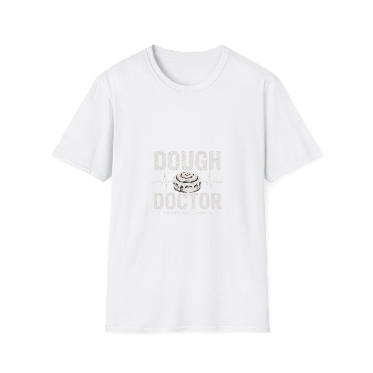 Dough Doctor T-Shirt — Baker Pun Tee with Cinnamon Roll Graphic