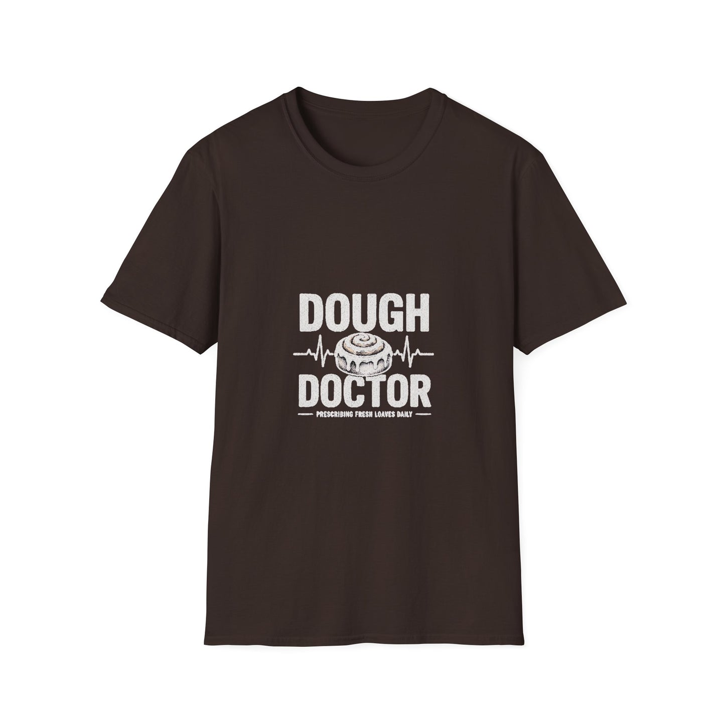 Dough Doctor T-Shirt — Baker Pun Tee with Cinnamon Roll Graphic