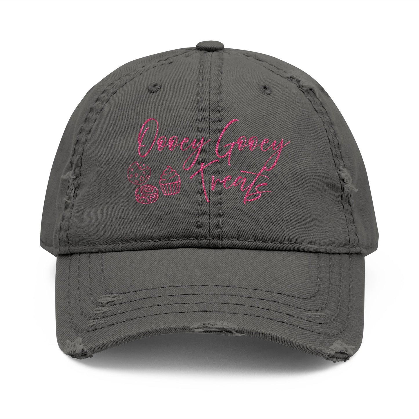 Distressed Dad Hat — Oooey Gooey Treats Embroidered Baseball Cap