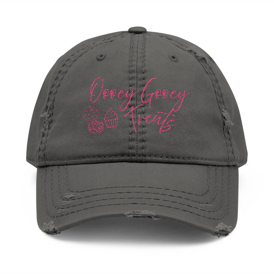 Distressed Dad Hat — Oooey Gooey Treats Embroidered Baseball Cap