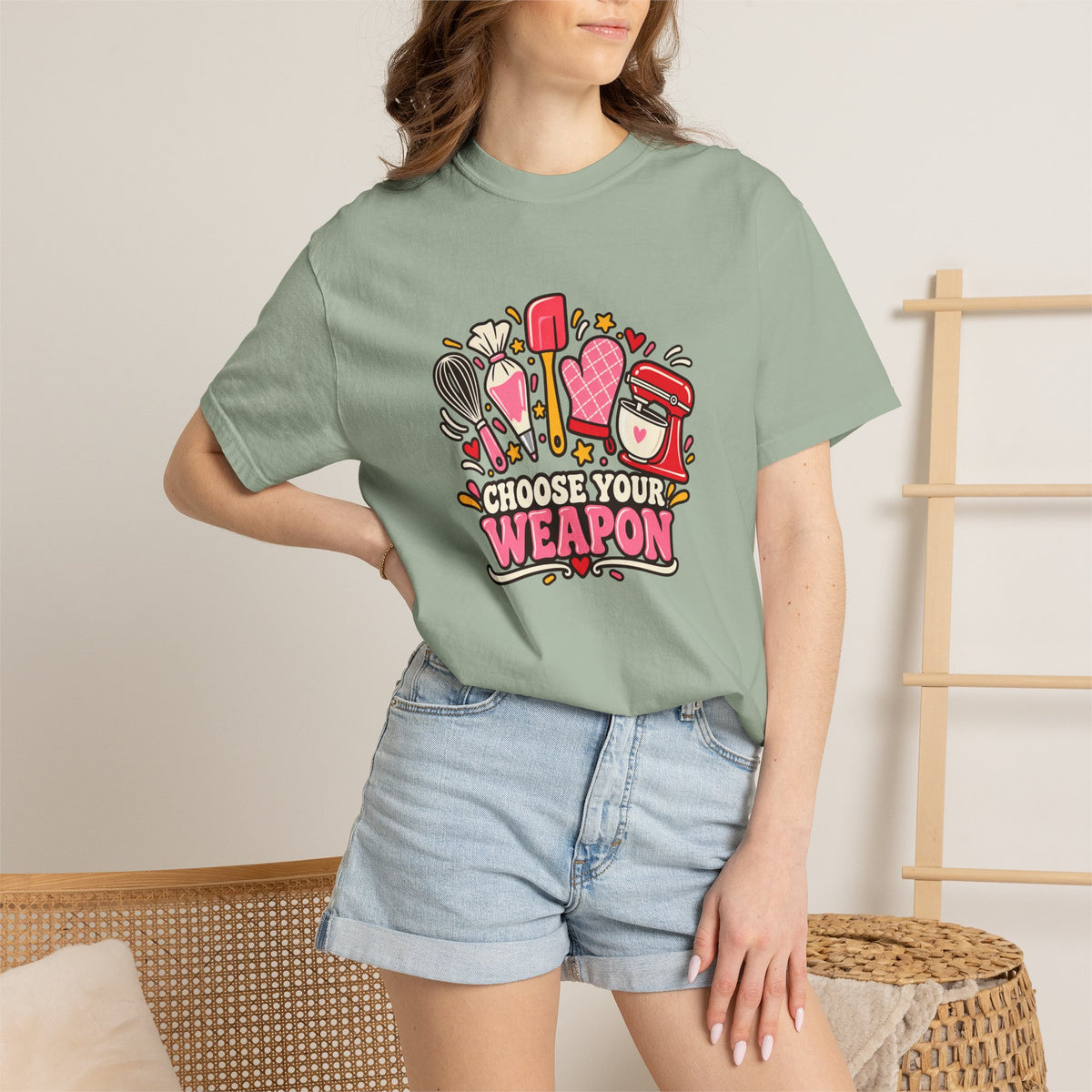 Graphic T-Shirt — "Choose Your Weapon" Makeup & Beauty Tools Design