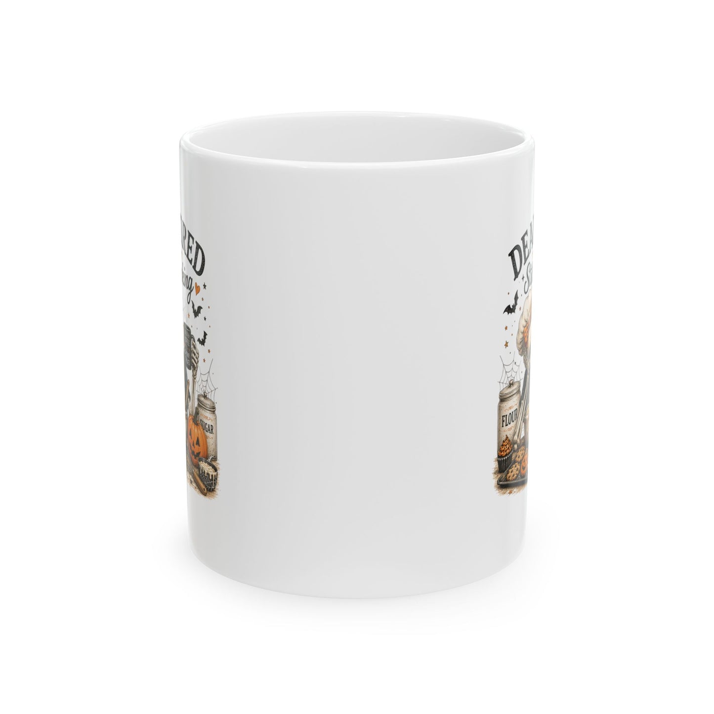 Halloween Cat Ceramic Mug — 'Dressed to Kill' Spooky Pumpkin Coffee Cup (11oz & 15oz)