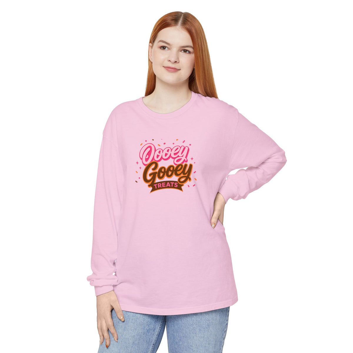 Ooey Gooey Treats Long Sleeve T-Shirt — Retro Dessert Graphic Tee