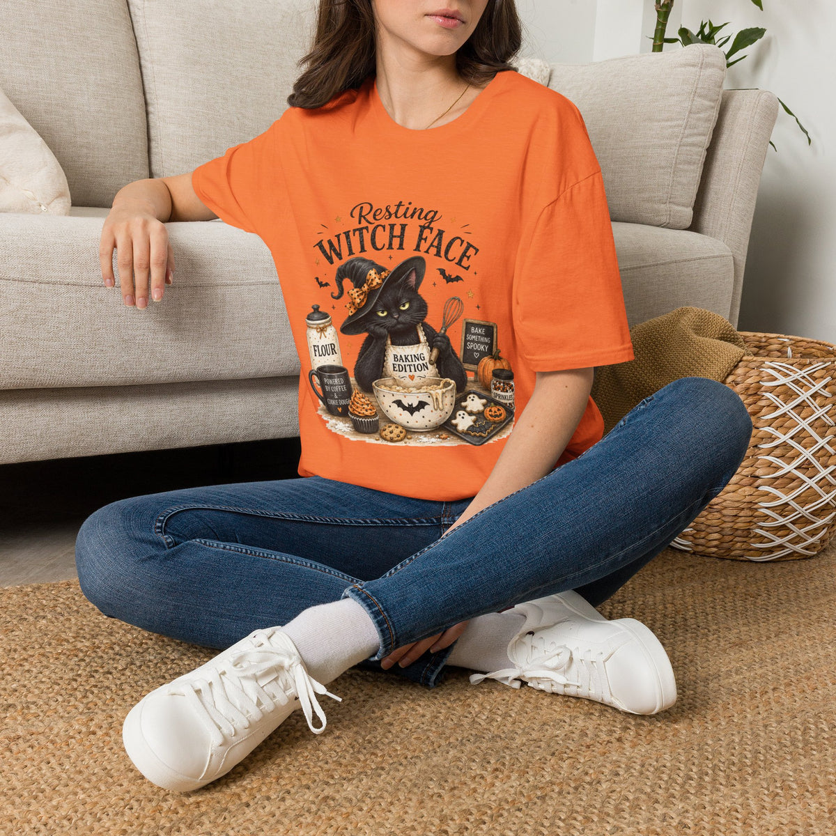 Resting Witch Face T-Shirt — Cute Black Cat Halloween Graphic Tee