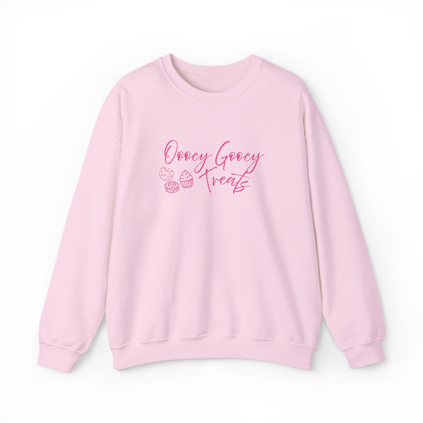 Groovy Treats Crewneck Sweatshirt — Pink Script Bakery Design