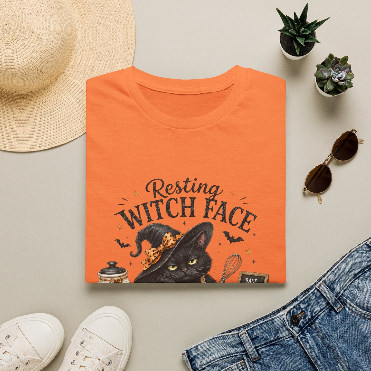 Resting Witch Face T-Shirt — Cute Black Cat Halloween Graphic Tee