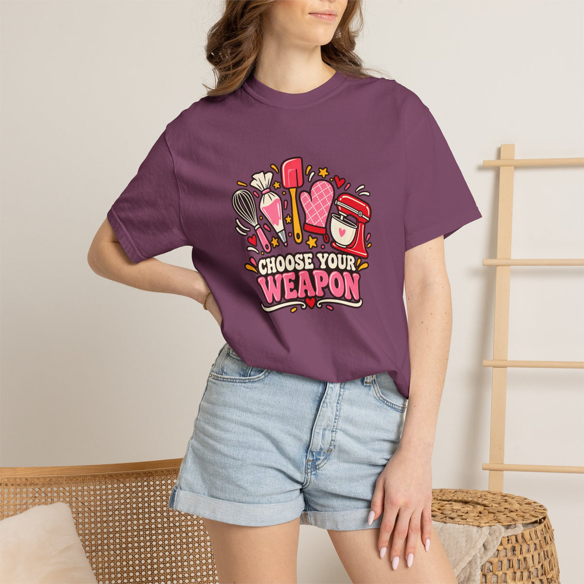 Graphic T-Shirt — "Choose Your Weapon" Makeup & Beauty Tools Design