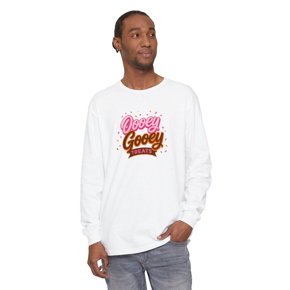 Ooey Gooey Treats Long Sleeve T-Shirt — Retro Dessert Graphic Tee
