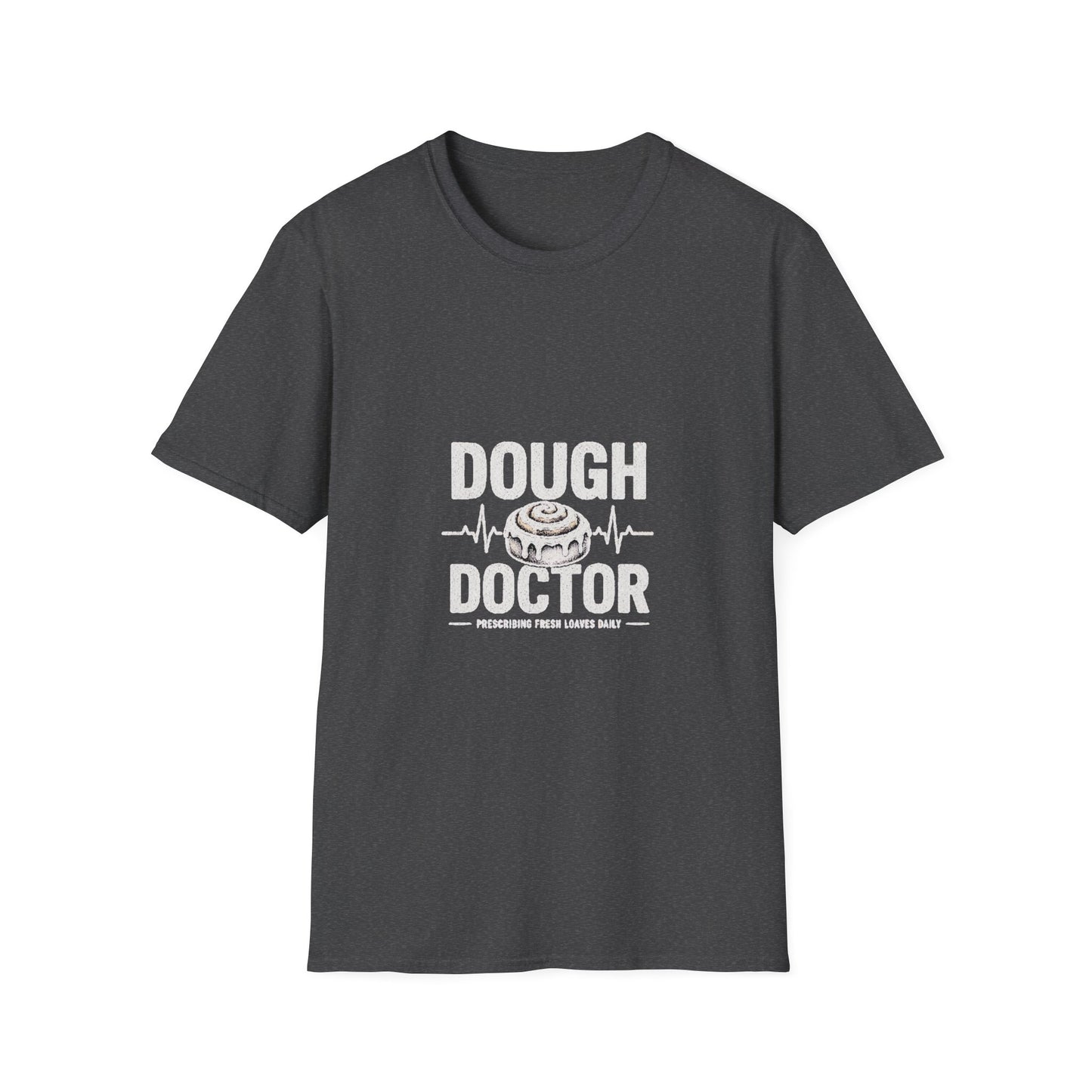 Dough Doctor T-Shirt — Baker Pun Tee with Cinnamon Roll Graphic