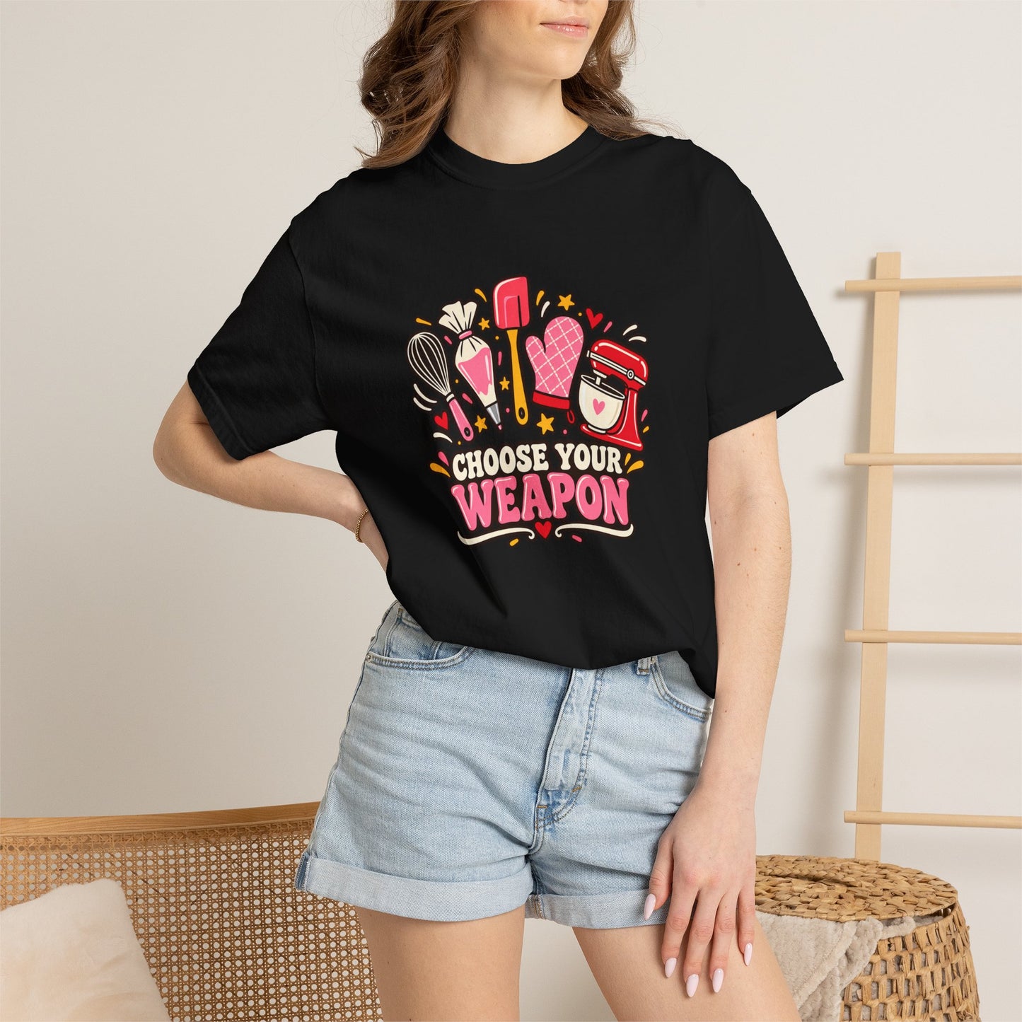 Graphic T-Shirt — "Choose Your Weapon" Makeup & Beauty Tools Design