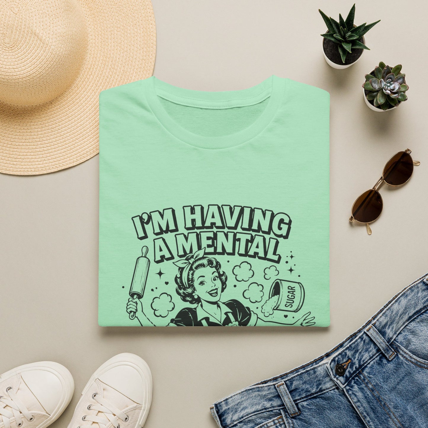Retro 'I'm Having a Mental Bake Down' Graphic T-Shirt — Funny Baking Shirt for Bakers & Home Cooks