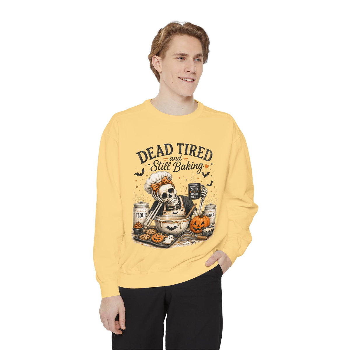 Halloween Baking Sweatshirt — "Dead Tired and Still Baking" Crewneck