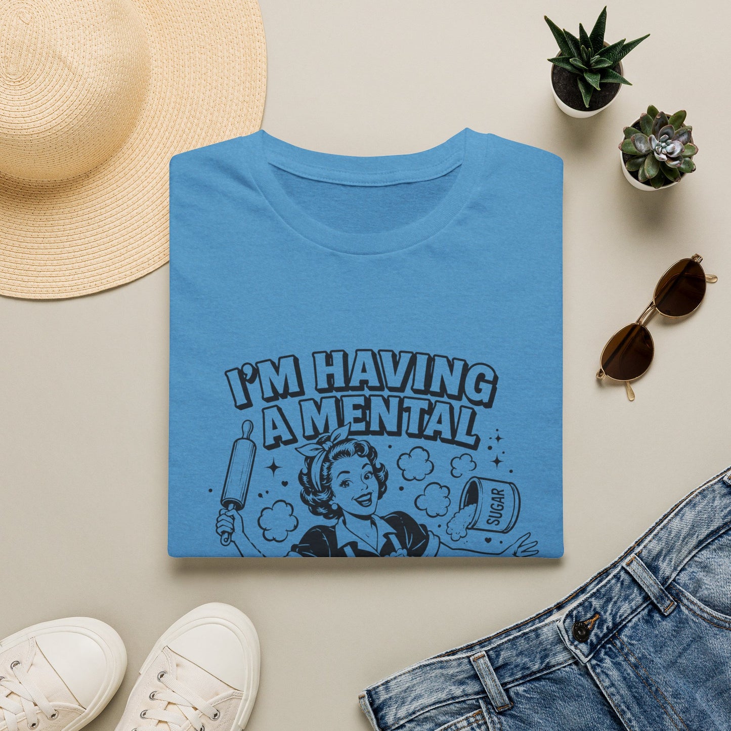 Retro 'I'm Having a Mental Bake Down' Graphic T-Shirt — Funny Baking Shirt for Bakers & Home Cooks