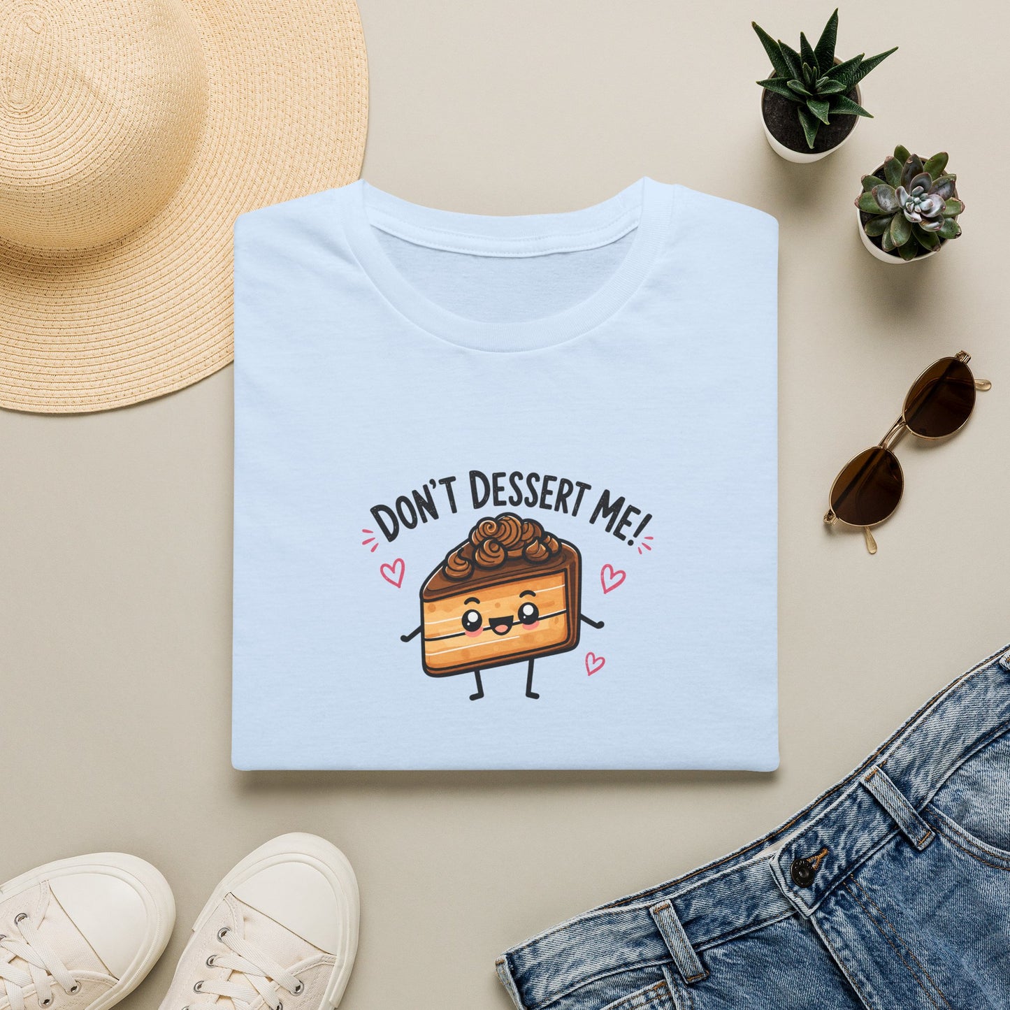 Don't Dessert Me! Cute Cake Graphic T-Shirt