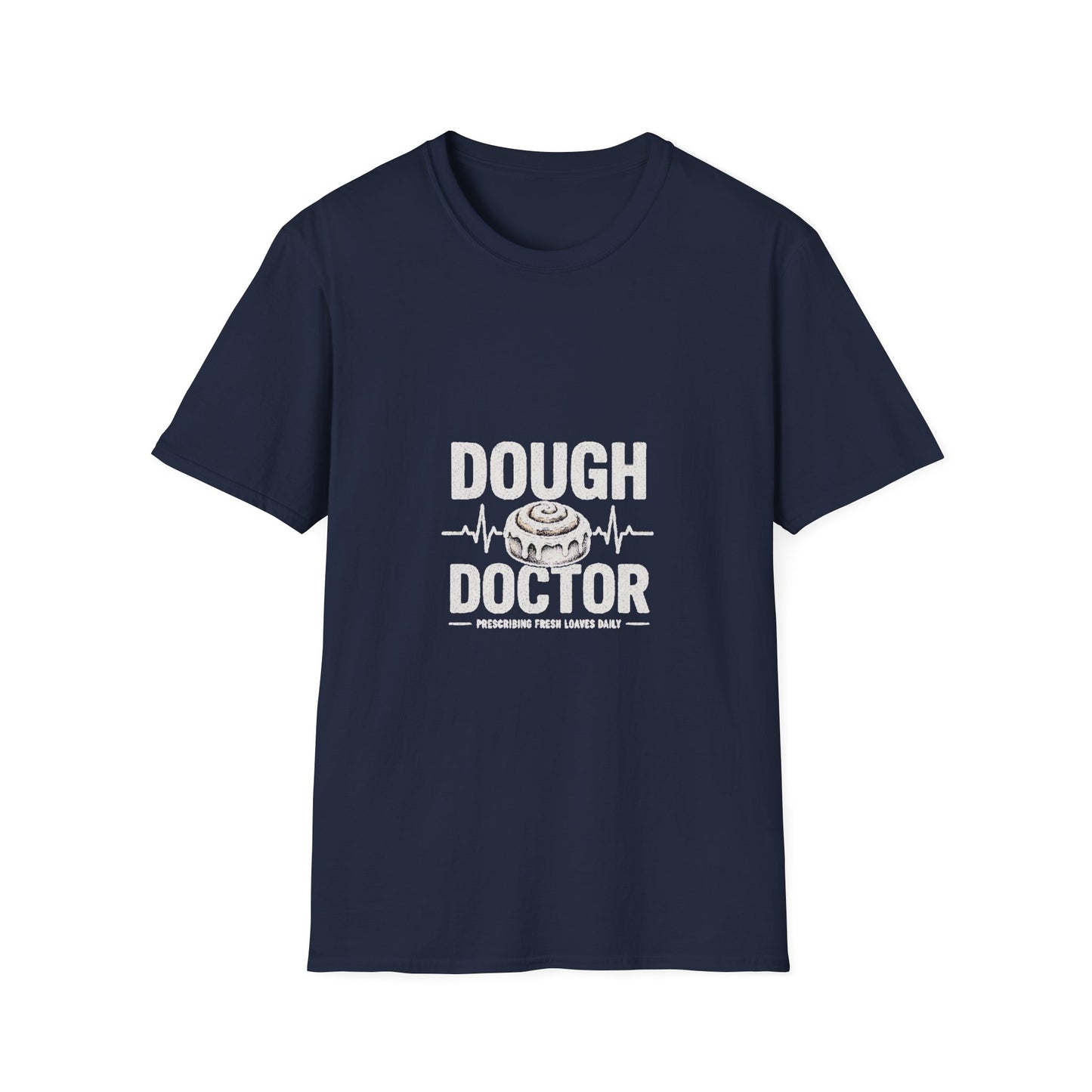 Dough Doctor T-Shirt — Baker Pun Tee with Cinnamon Roll Graphic