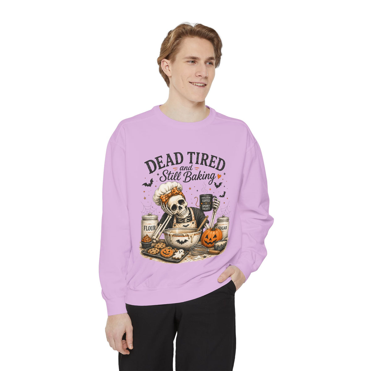 Halloween Baking Sweatshirt — "Dead Tired and Still Baking" Crewneck