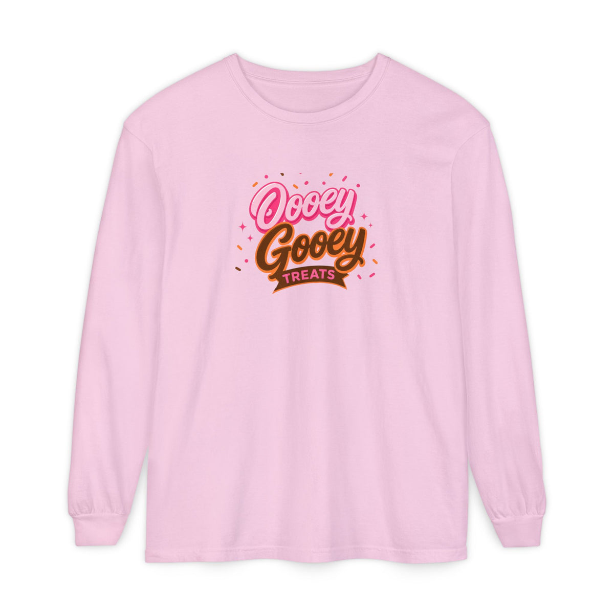 Ooey Gooey Treats Long Sleeve T-Shirt — Retro Dessert Graphic Tee