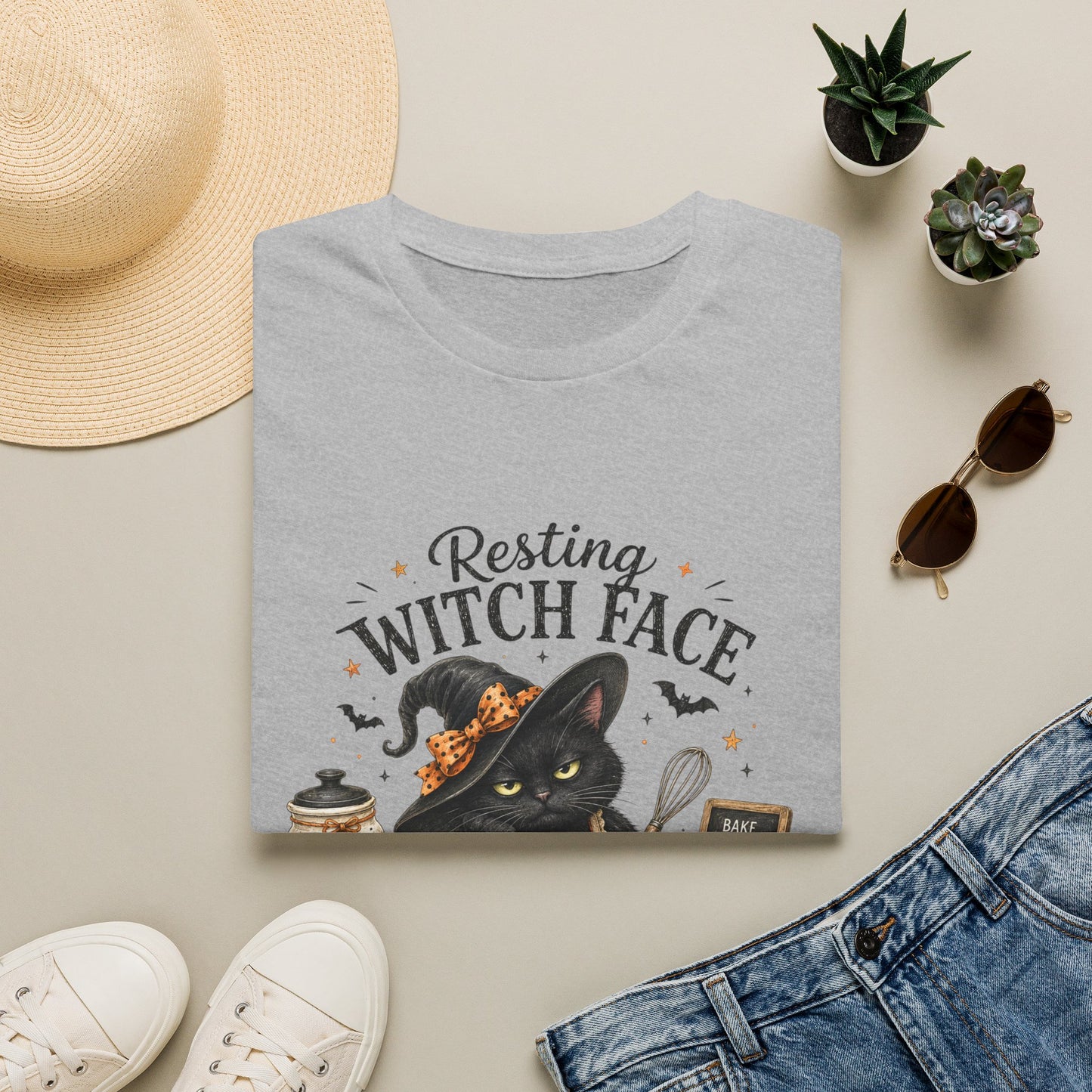 Resting Witch Face T-Shirt — Cute Black Cat Halloween Graphic Tee