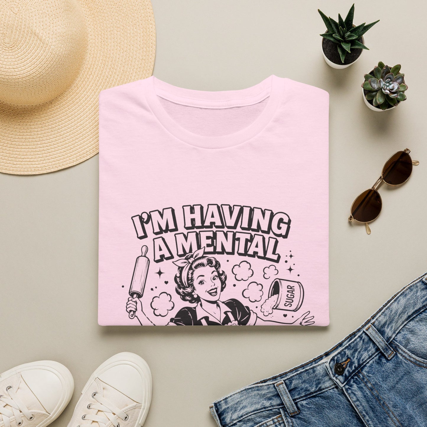 Retro 'I'm Having a Mental Bake Down' Graphic T-Shirt — Funny Baking Shirt for Bakers & Home Cooks