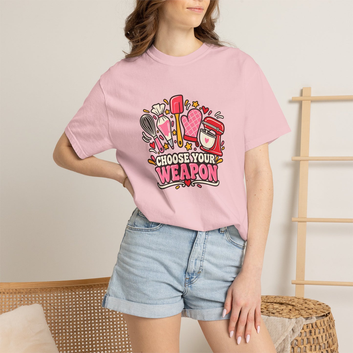 Graphic T-Shirt — "Choose Your Weapon" Makeup & Beauty Tools Design