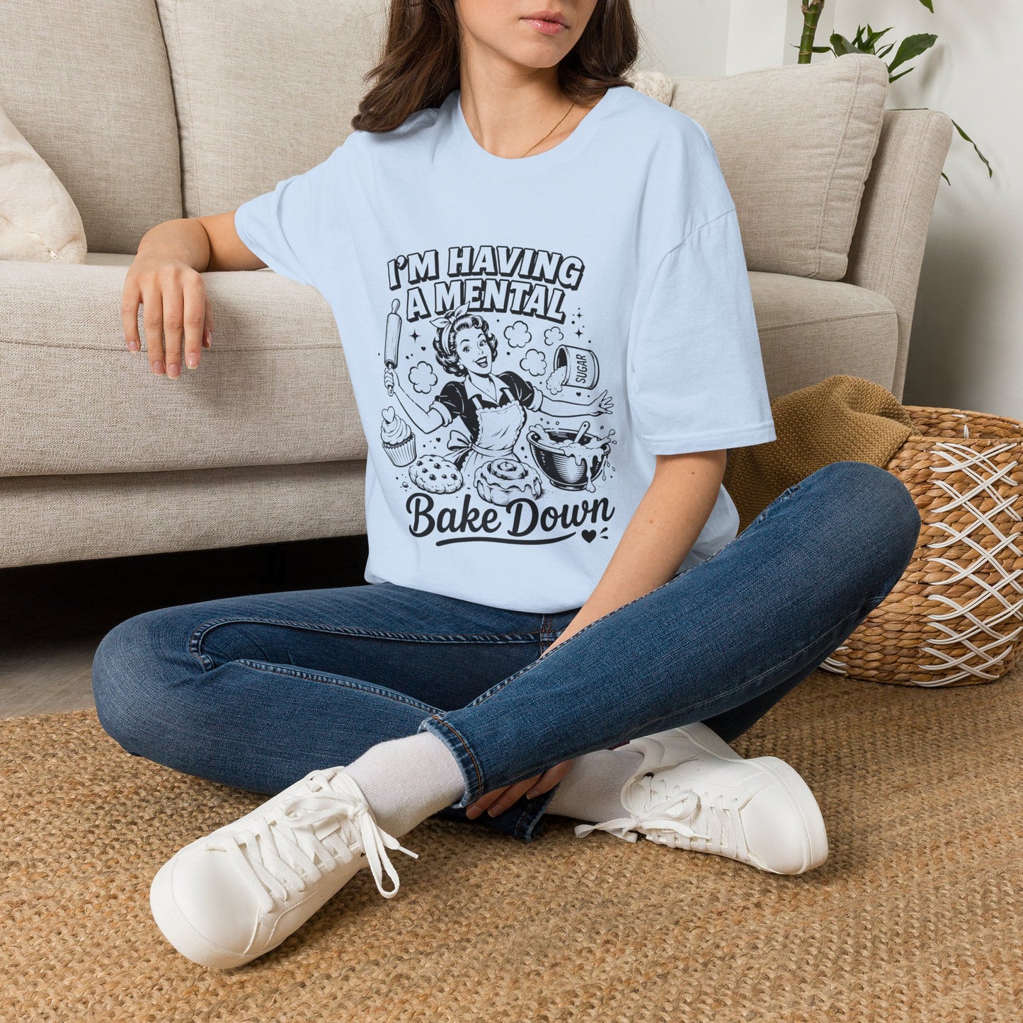 Retro 'I'm Having a Mental Bake Down' Graphic T-Shirt — Funny Baking Shirt for Bakers & Home Cooks