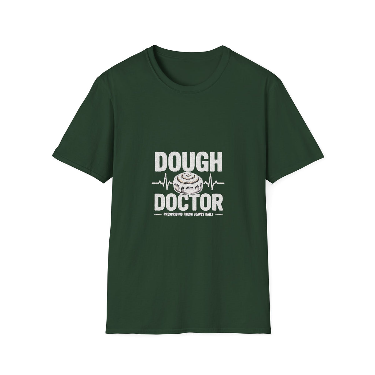 Dough Doctor T-Shirt — Baker Pun Tee with Cinnamon Roll Graphic