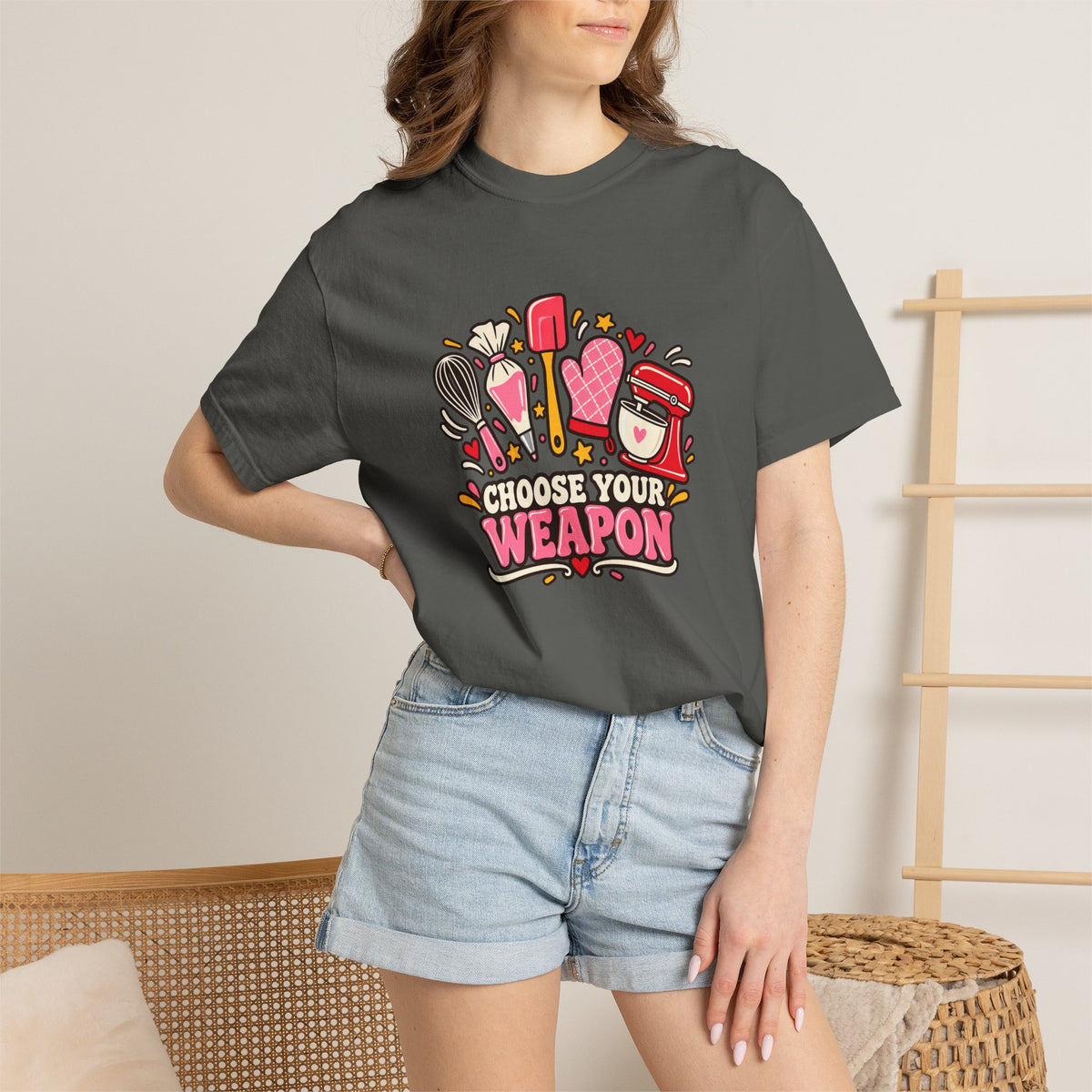 Graphic T-Shirt — "Choose Your Weapon" Makeup & Beauty Tools Design