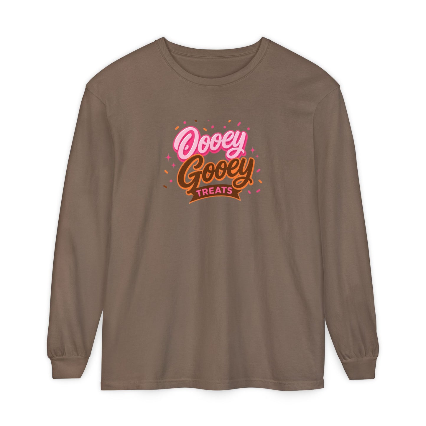 Ooey Gooey Treats Long Sleeve T-Shirt — Retro Dessert Graphic Tee