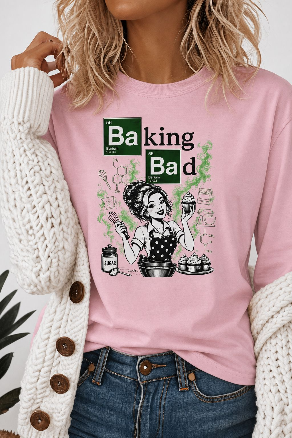 Baking Bad Long Sleeve T‑Shirt — Funny Chef Baking Graphic Tee