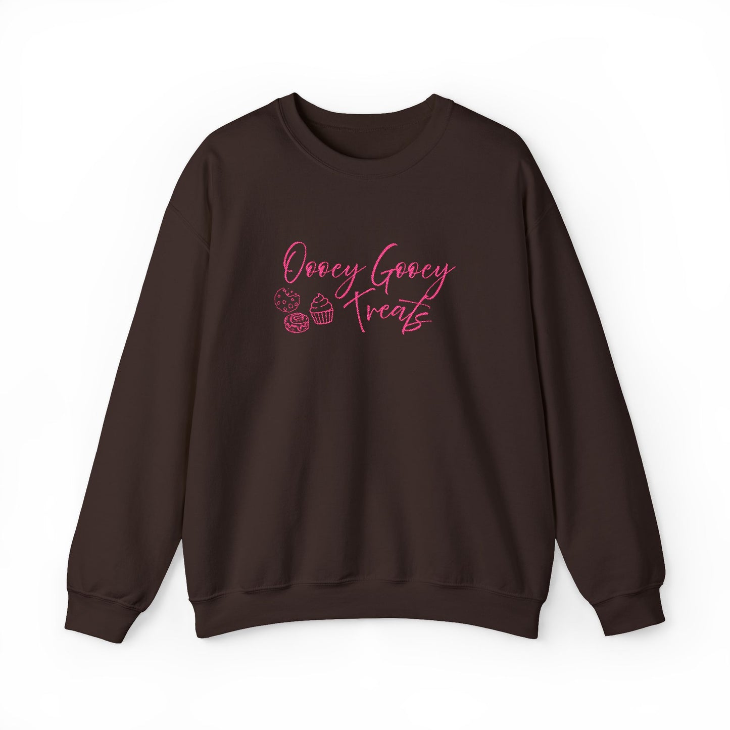 Groovy Treats Crewneck Sweatshirt — Pink Script Bakery Design