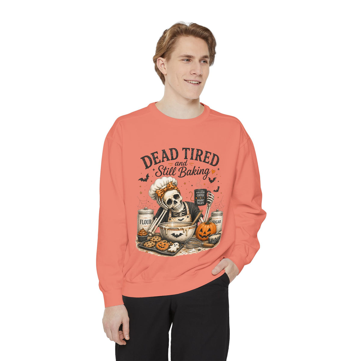 Halloween Baking Sweatshirt — "Dead Tired and Still Baking" Crewneck