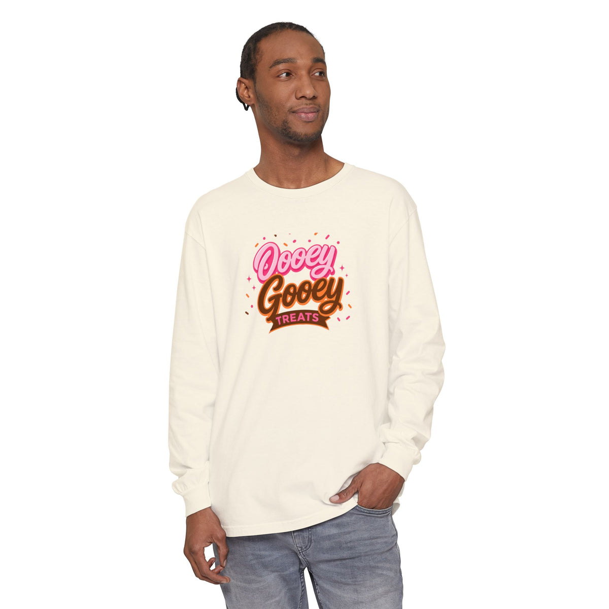 Ooey Gooey Treats Long Sleeve T-Shirt — Retro Dessert Graphic Tee