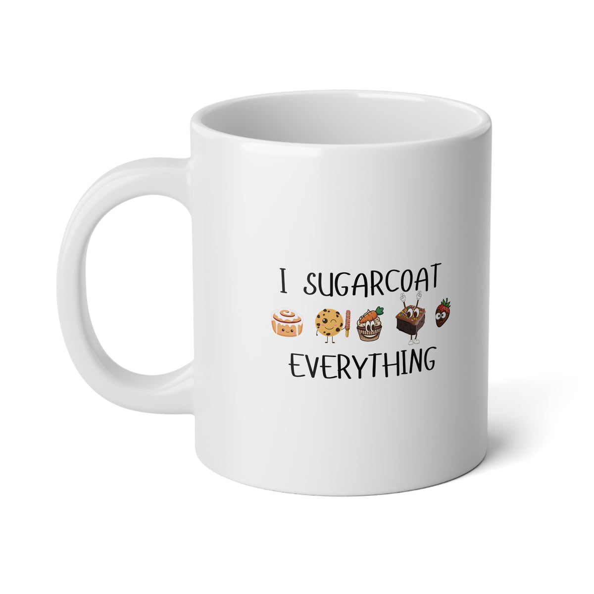 20oz Jumbo Coffee Mug – “I Suck At Breakfast Everything” Funny Emoji Tea Cup