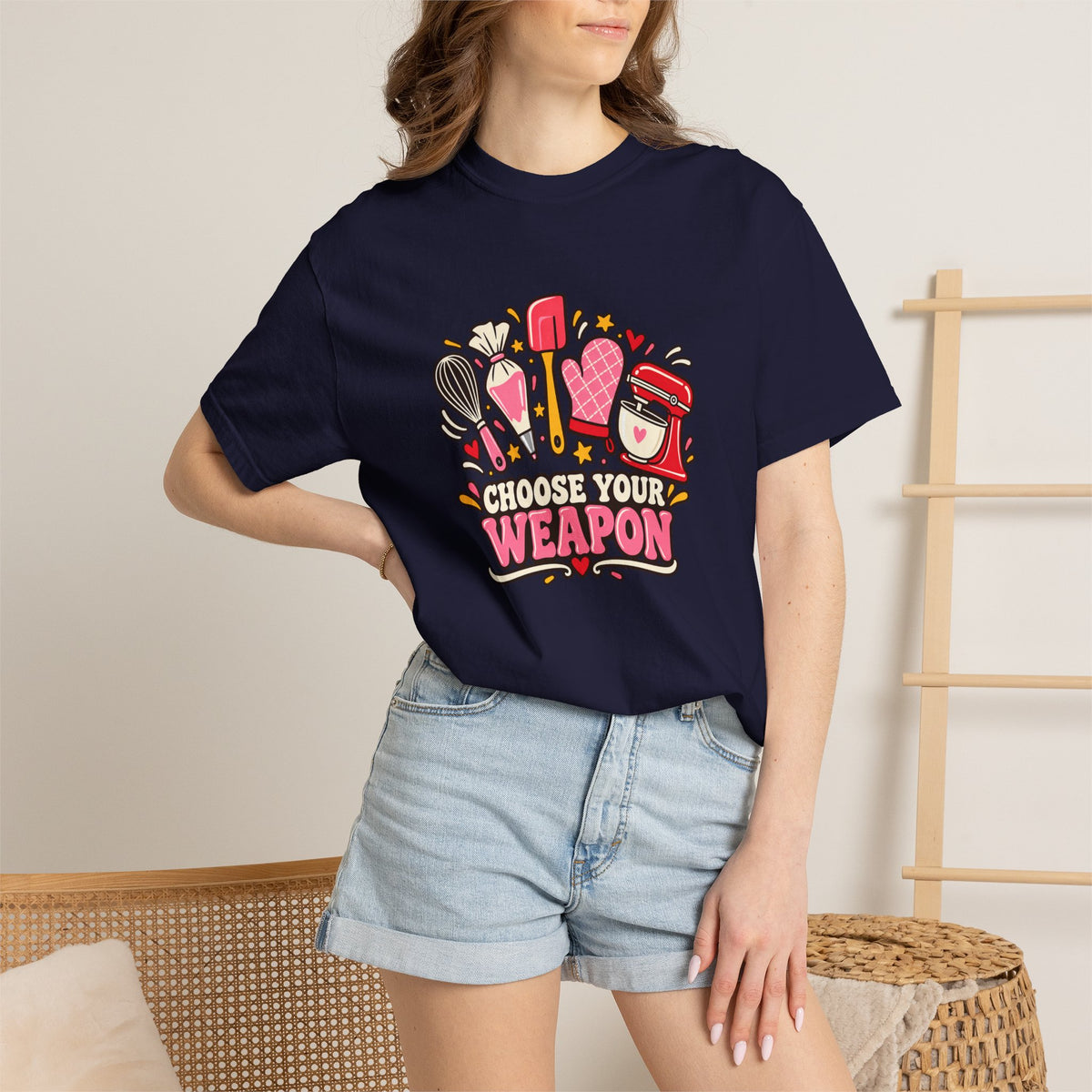 Graphic T-Shirt — "Choose Your Weapon" Makeup & Beauty Tools Design