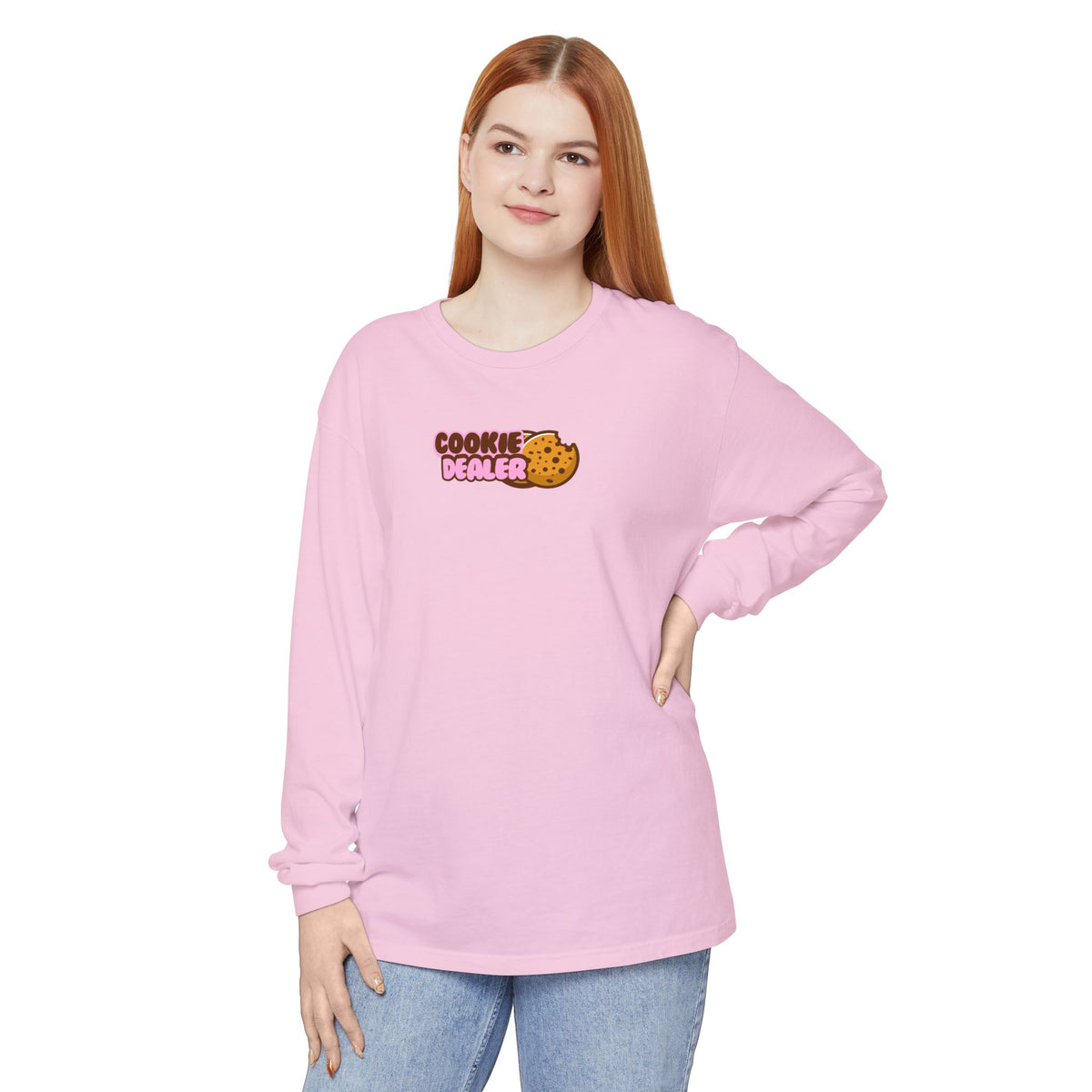 Cookie Dealer Long Sleeve Tee — Cute Cookie Graphic Shirt