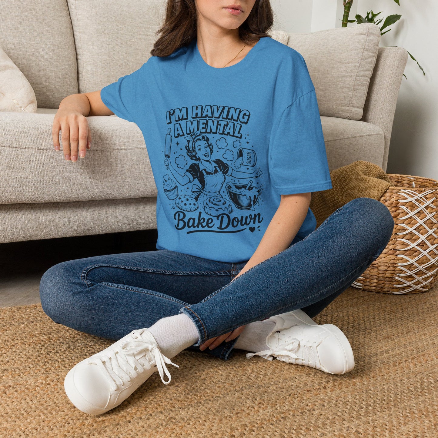 Retro 'I'm Having a Mental Bake Down' Graphic T-Shirt — Funny Baking Shirt for Bakers & Home Cooks