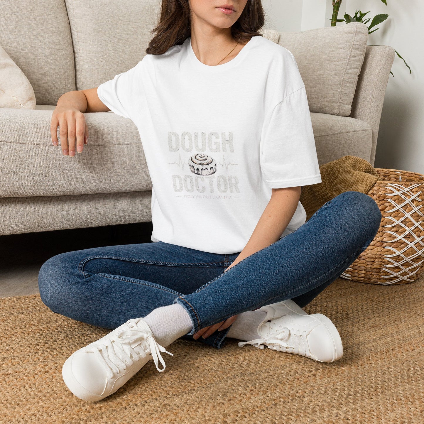 Dough Doctor T-Shirt — Baker Pun Tee with Cinnamon Roll Graphic