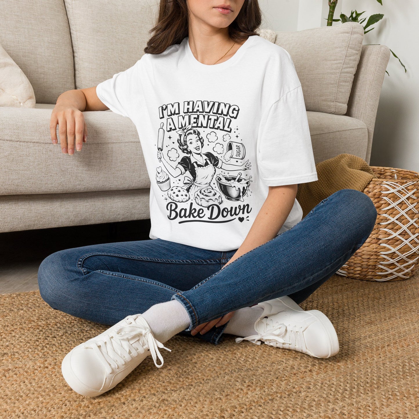 Retro 'I'm Having a Mental Bake Down' Graphic T-Shirt — Funny Baking Shirt for Bakers & Home Cooks