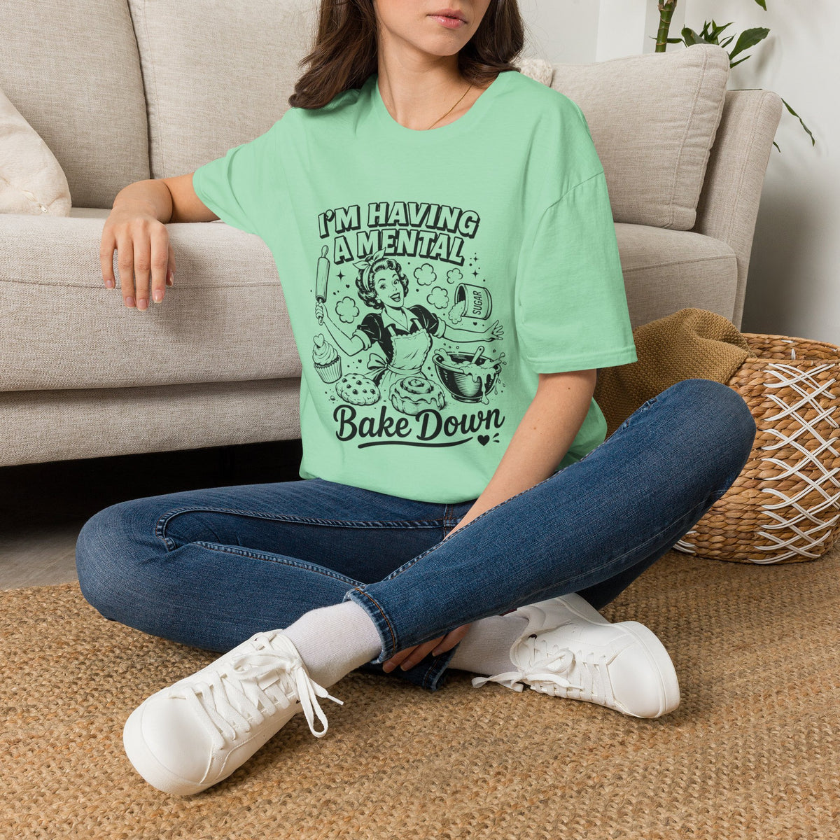 Retro 'I'm Having a Mental Bake Down' Graphic T-Shirt — Funny Baking Shirt for Bakers & Home Cooks