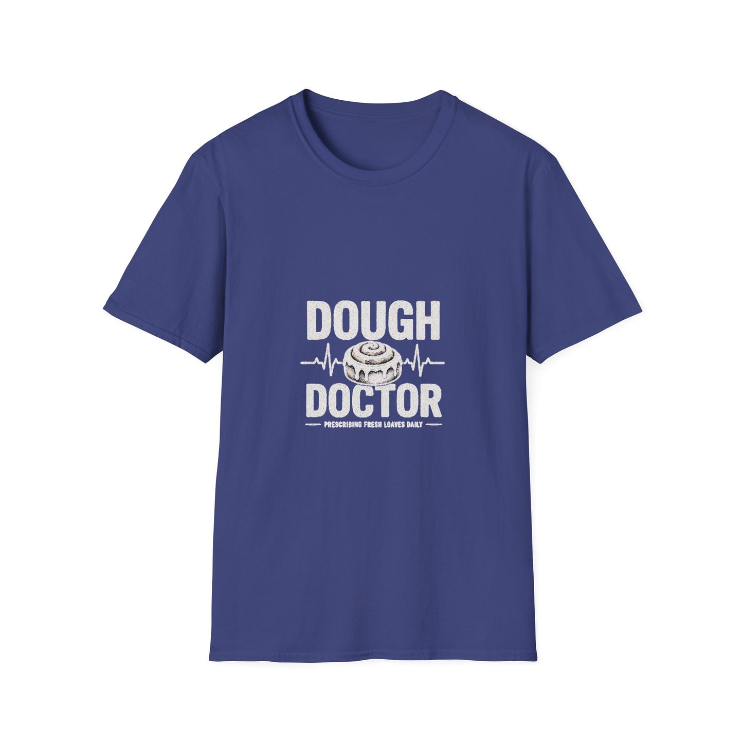 Dough Doctor T-Shirt — Baker Pun Tee with Cinnamon Roll Graphic