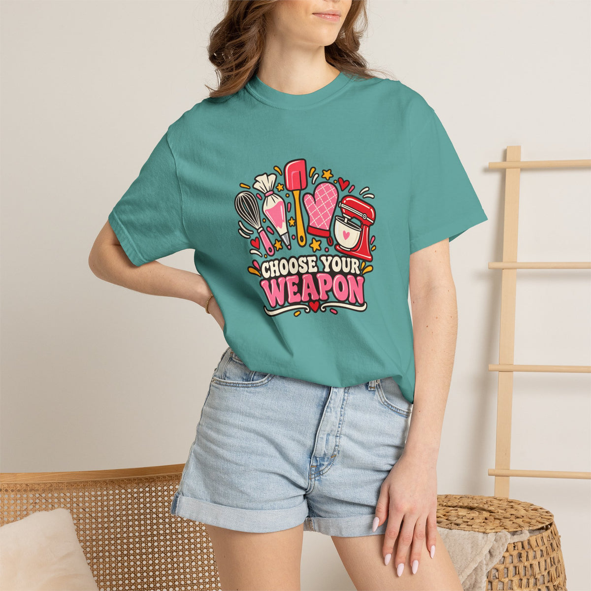 Graphic T-Shirt — "Choose Your Weapon" Makeup & Beauty Tools Design