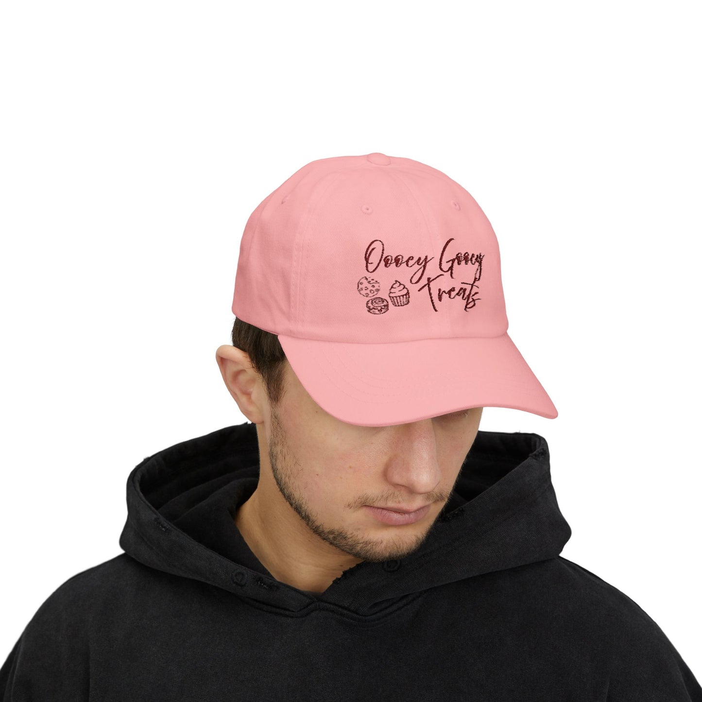 Bakery Logo Dad Cap — "Oooey Gooey Treats" Embroidered Beige Hat