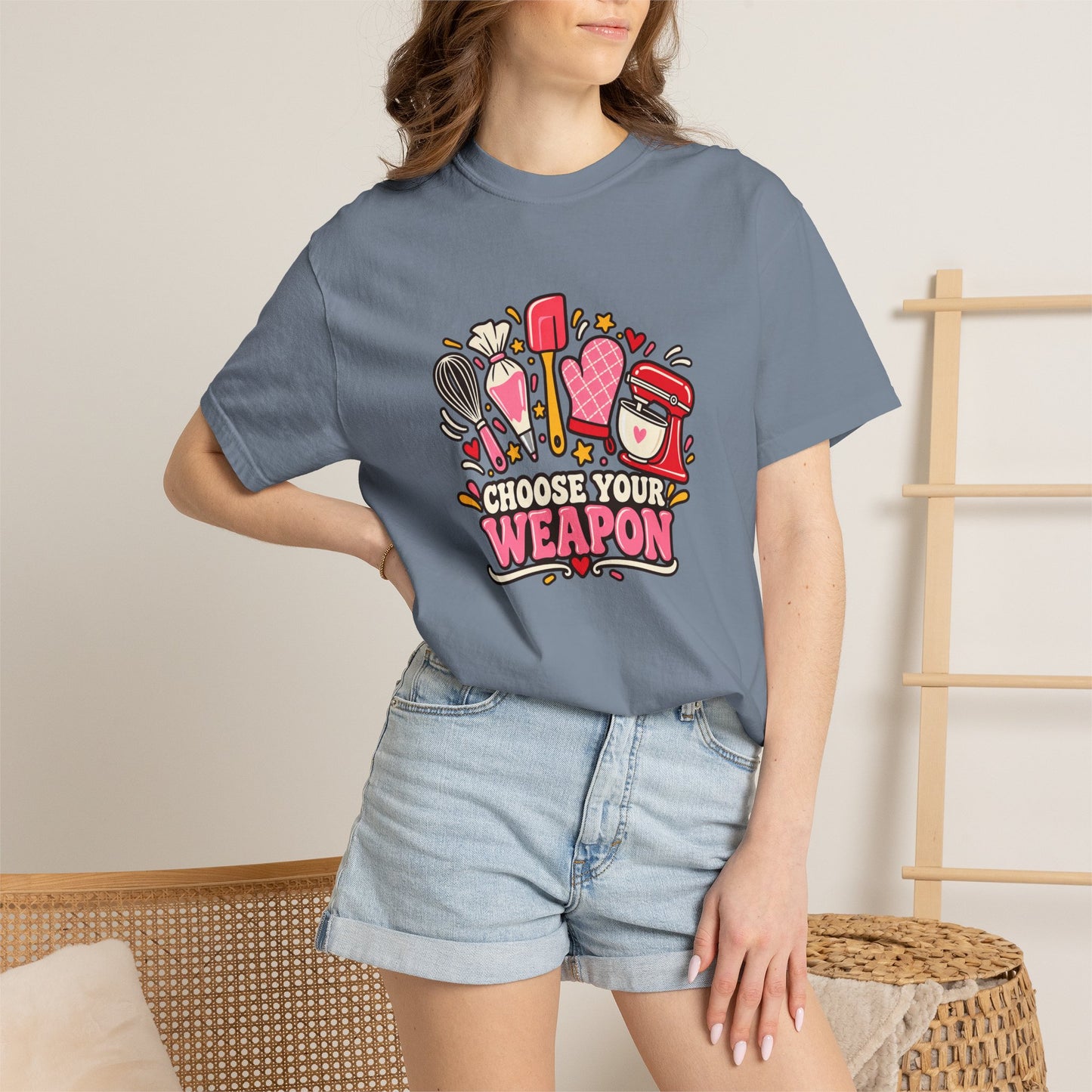 Graphic T-Shirt — "Choose Your Weapon" Makeup & Beauty Tools Design