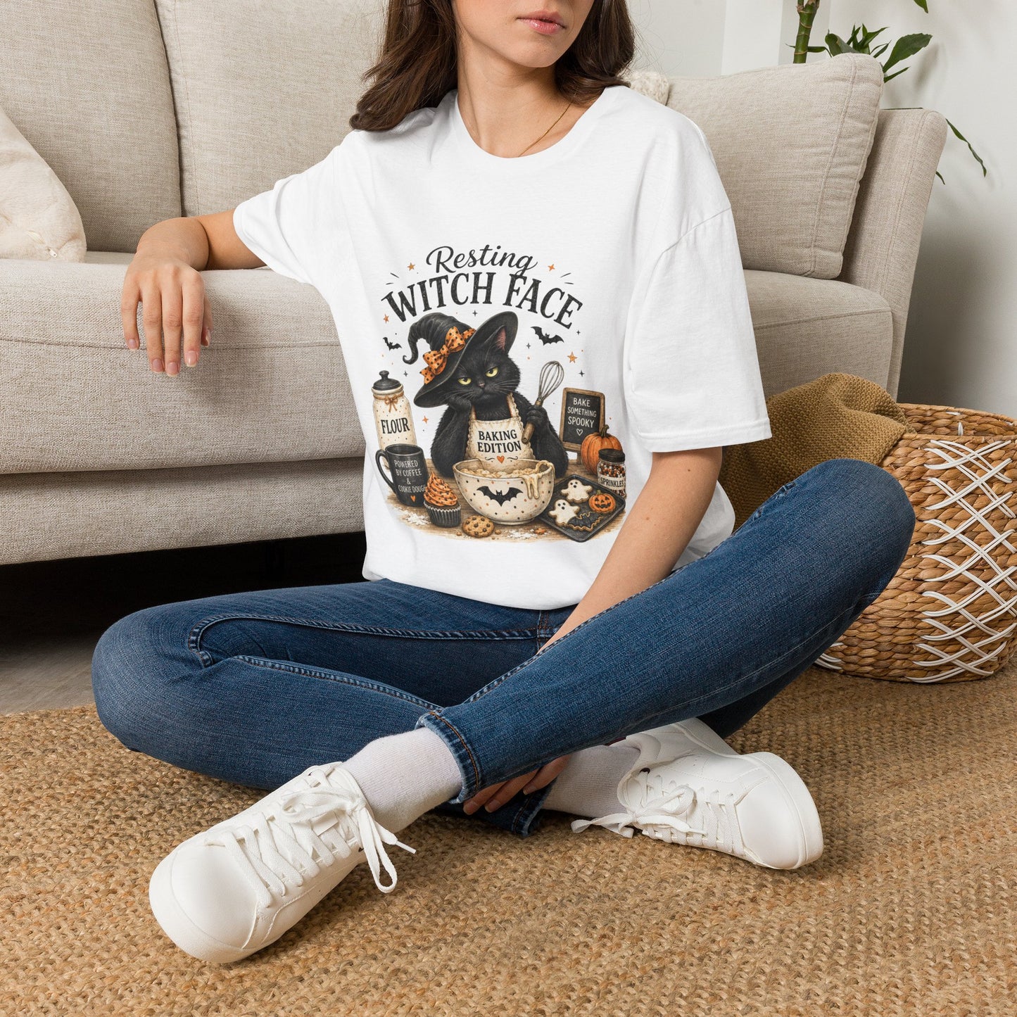 Resting Witch Face T-Shirt — Cute Black Cat Halloween Graphic Tee
